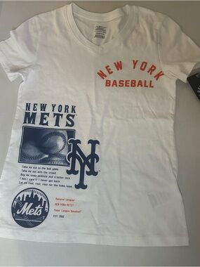 New York Mets Kids' White Baseball Graphic Tee